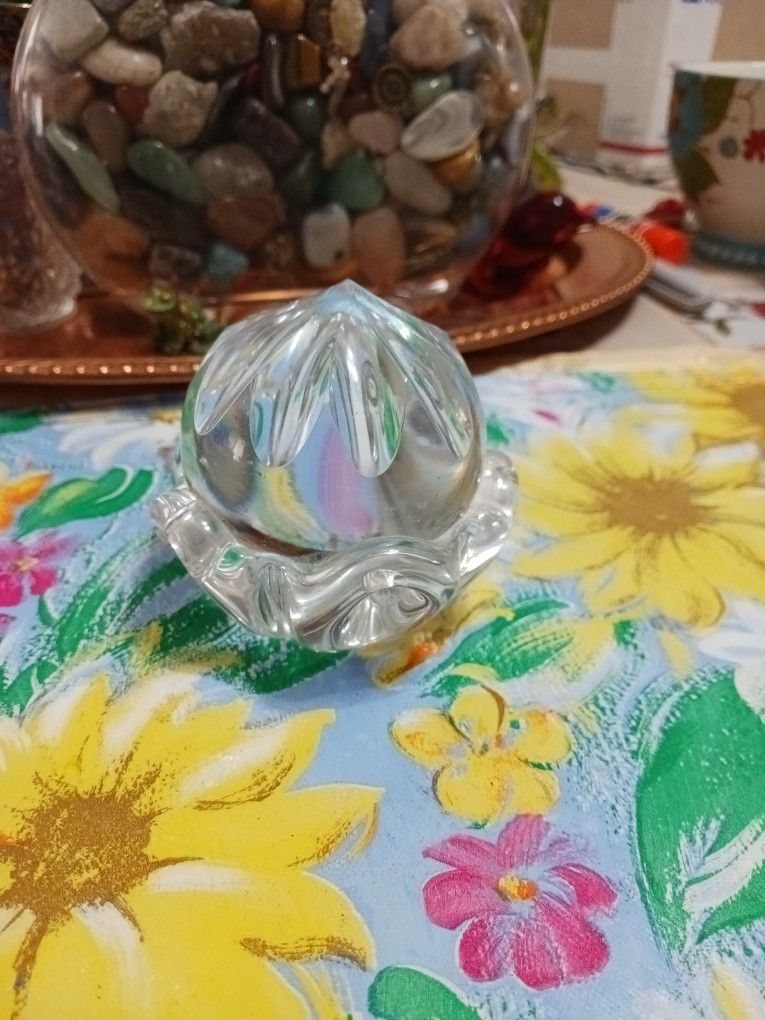 Vintage Western Germany Hand Cut Lead Crystal Paperweight