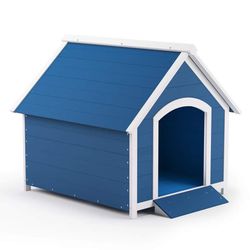 40.7" Large Outdoor Dog House, HDPS Dog House Outside, Weatherproof/Durable/Ventilate, Plastic Extra Insulated Dog Kennel Crate with Elevated Floor