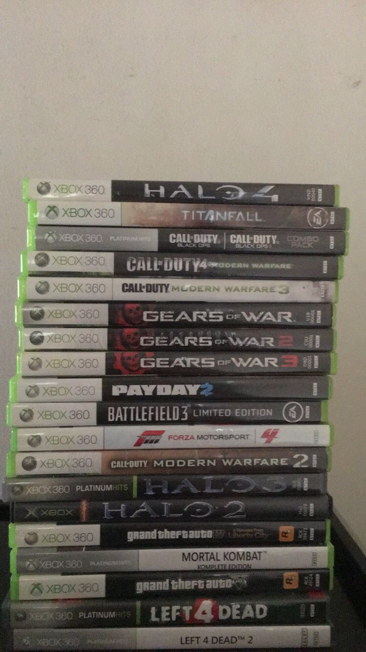 Xbox 360 games 5$ a game I can also do 5 games for 18$