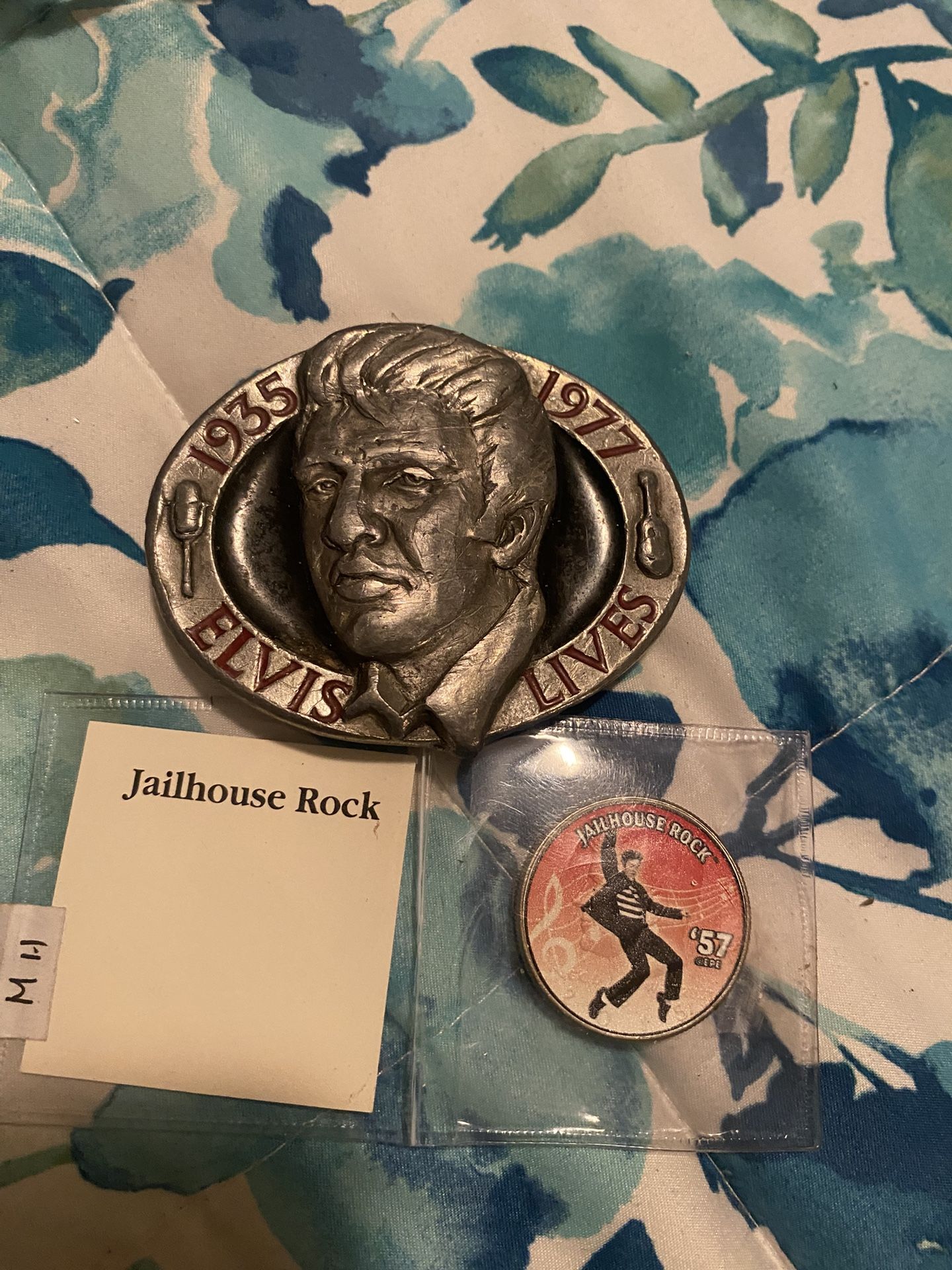 Elvis Presley Buckle And Coin