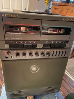 Vintage Optimus Karaoke Dual Cassette Deck System
