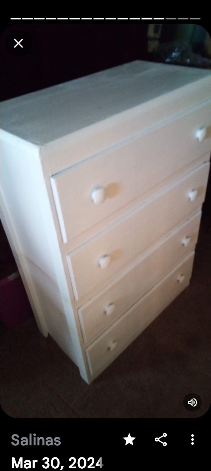 Vintage White  Dresser