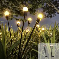 JMTONE Solar Garden Lights - Waterproof Outdoor Firefly Lights with 8 LED Light, Breathing Mode, Long Lasting, and Easy to Install - Solar Outdoor Lig