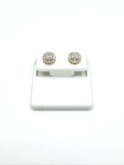 Gold Plated Sterling Silver Circular Stud Earrings