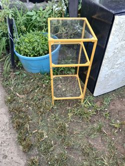 Metal And Glass shelf with 3 shelves the Glass dose come off like New