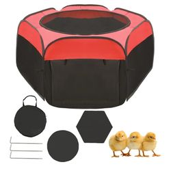 Chicken Brooder Box for Chick Starter Kit + Heating Plate For Chicks, Double Door Chick Brooder Pen/Chicken Playpen/Chick Tent Supplies Up to 15 Baby