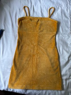 Mustard Yellow Corduroy Mini Dress