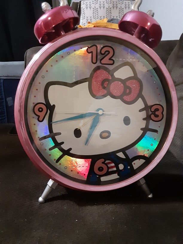 Hello Kitty Twin Bell Pink Jumbo Alarm Clock