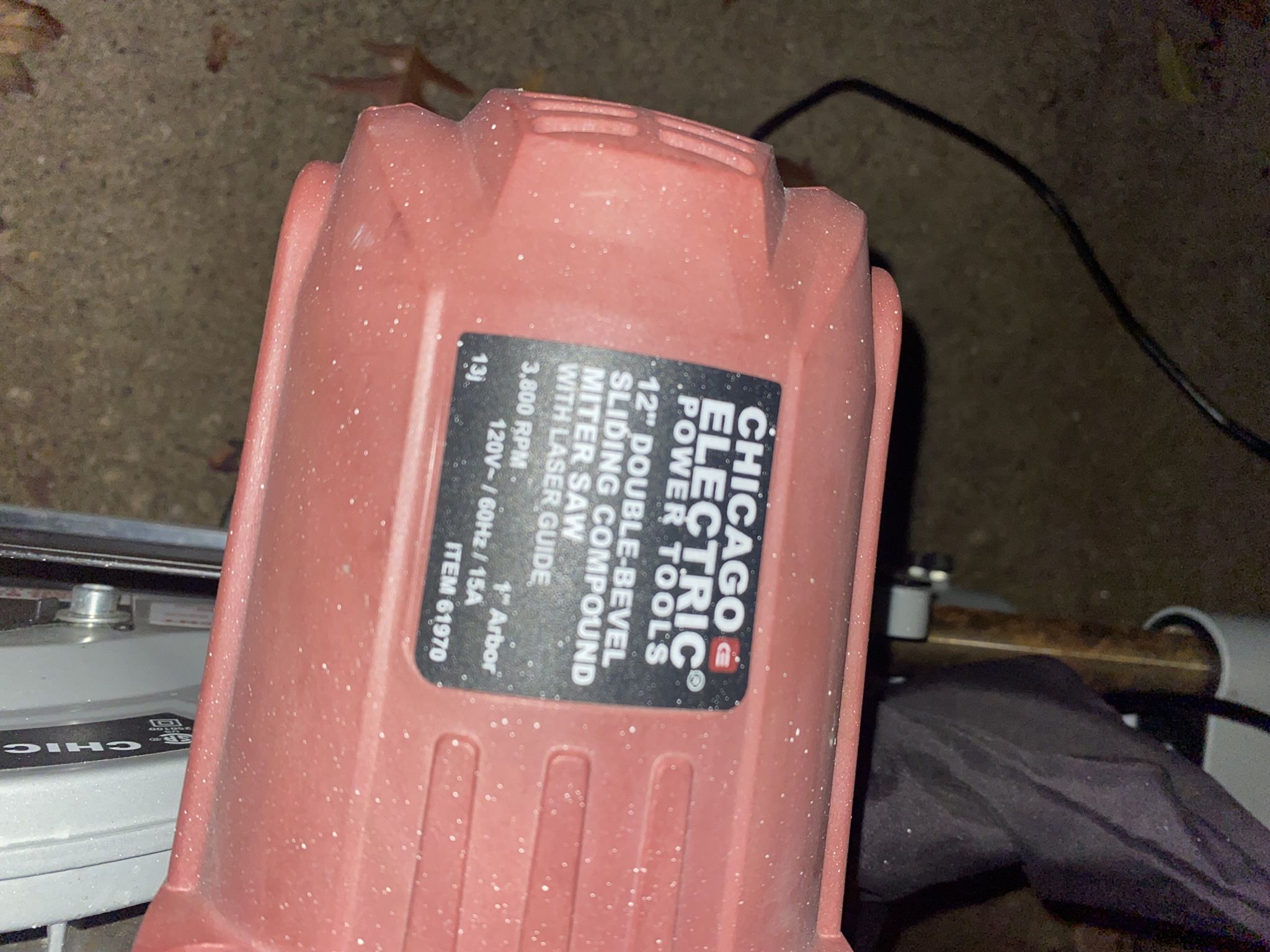 Chicago electric power tools 12 inch double bevel sliding compound miter saw with laser guide