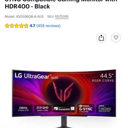 LG Ultra gear 44.5 Inch Oled Gaming Monitor 