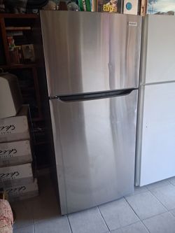 FRIDGE. FRIDGE...SEMINEW MODEL 2023...STAINLESS STEEL..DELIVER. X $