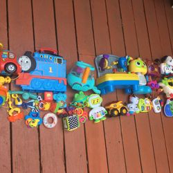 Huge Tote Lot Of Baby Toys 