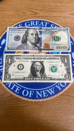 2017.  $100  & $1 star note