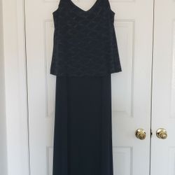 Women's Sparkly Black Evening Dress - Size 16