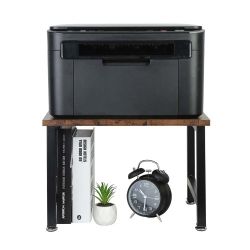 Printer Stand with Storage for Desk Heavy Duty Desktop Organizer Rustic Brown