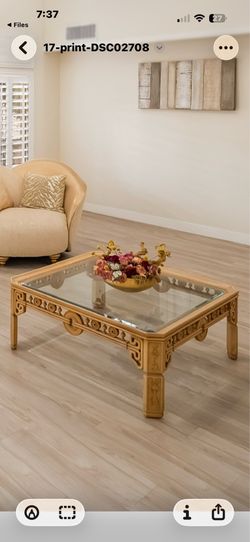 Real wood , Glass top coffee table