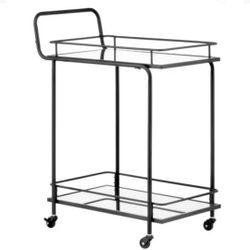 mDesign Metal Vintage Beverage Rolling Cart.