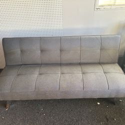 MUST GO!! 5.5’ Grey Futon w/ Silver Legs