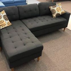 New 86x59 Black Sectional Couch / Free Delivery 