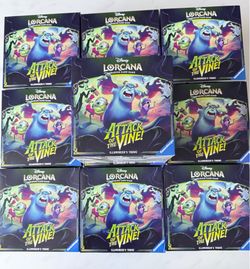 Attack of the Vine Trove Lorcana Card Games Booster Box Packs Disney Mickey Disneyland Promo Enchanted Iconic Rare Stitch Buzz Elsa Woody Toy Bundle
