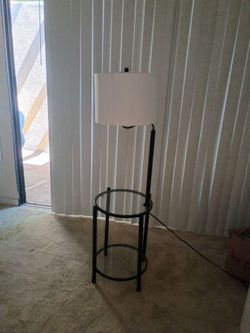 Floor Lamp with Glass Side Table