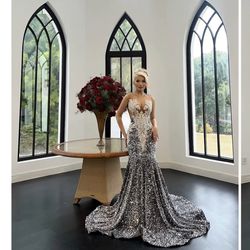 Silver Prom Dress