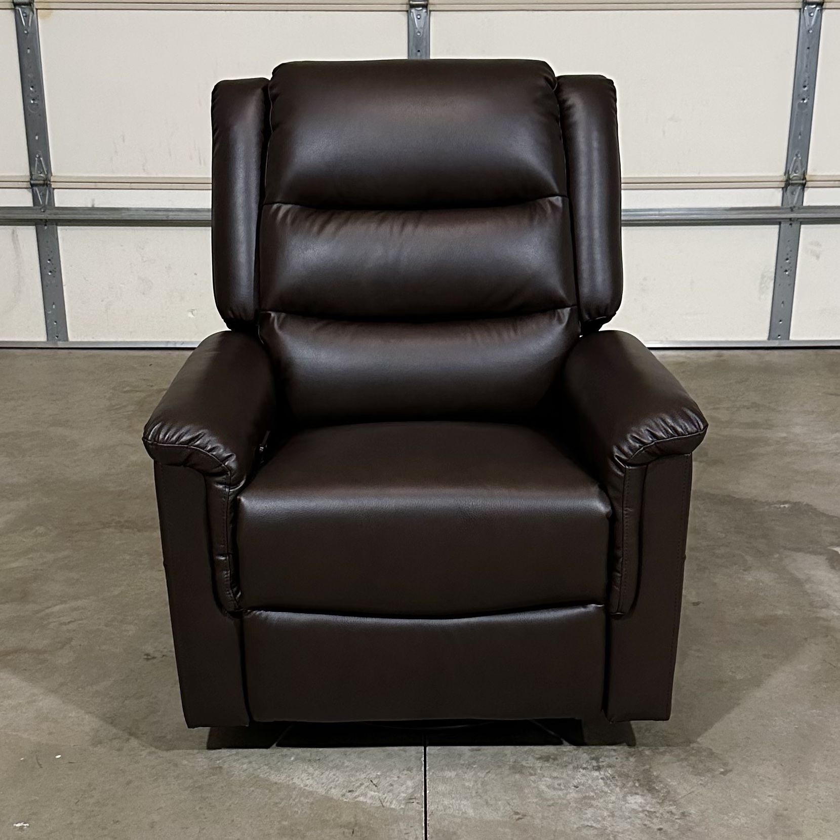 New Brown Leather Swivel Rocking Recliner Chair (Can Deliver)