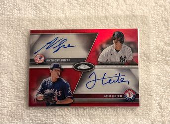 2024 Topps Chrome Red Refractor Jack Leiter / Anthony Volpe #CDA-VLE /5