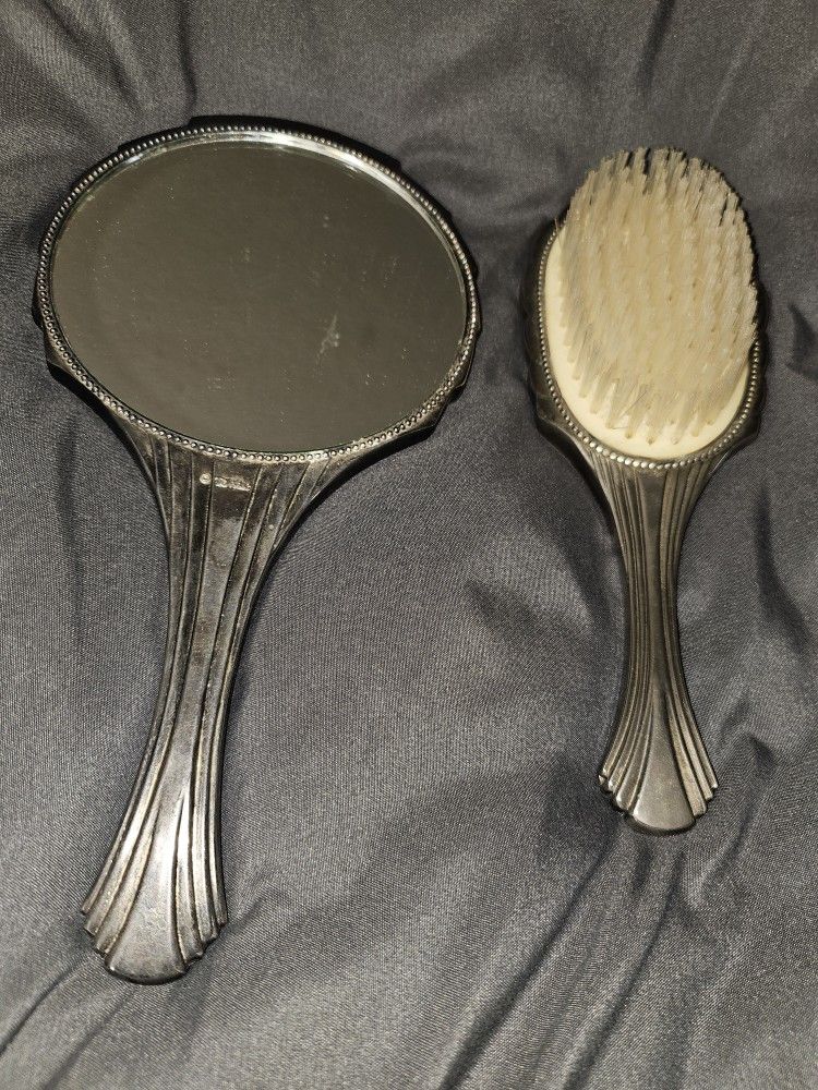 Antique Towle Mirror And Brush Set