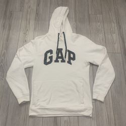 GAP Off White And Black Lettered Hoodie (Size: Men’s Small)