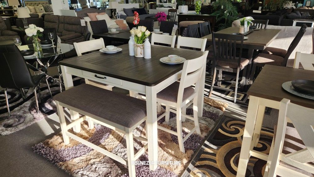 BLACK FRIDAY SALE!!! 6 PC Counter Height Dining Table/ Farmhouse Style