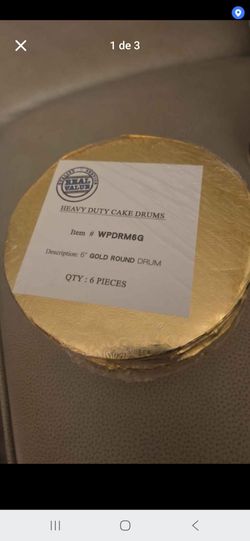 6-and 8- Inch Gold Round Cake Drums – 6 Pack