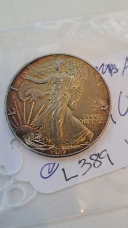 Heavily toned Vintage 1987 American Silver Eagle