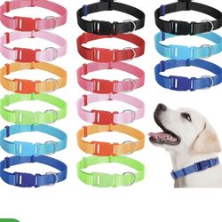 Sanwuta 2 Pcs Adjustable Dog Collar 9 Colors Nylon Pet Collar Soft Neoprene Padded Collar With Buckle Heavy Duty Medium Dog Collars For Medium Dogs(B