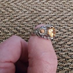 STERLING SILVER, GEM STONE RING. SIZE 5.5 NEW. PICKUP ONLY