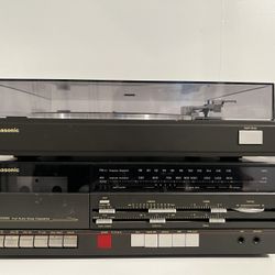 Vintage Panasonic SG-P100 & SF-620 AM/FM Stereo Receiver Cassette Tape Player Phonograph combo 