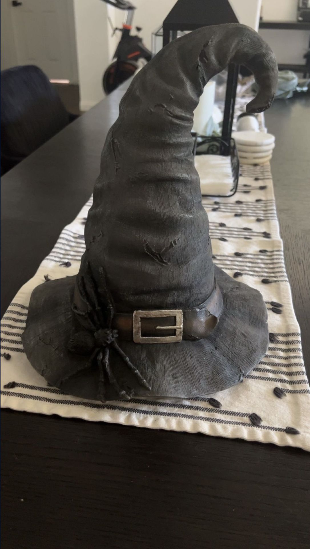 Halloween Haunted Spooky Spells Spider Witch Hat Home Display Decor