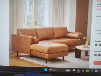 Sven 100 " Tufted Leather L/s Sectional