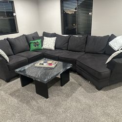 Sectional Couch And End Tables