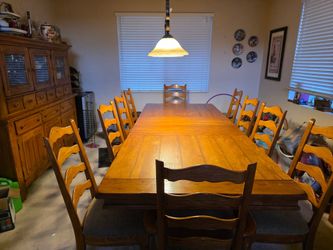 Vintage solid wood wooden dining table Large