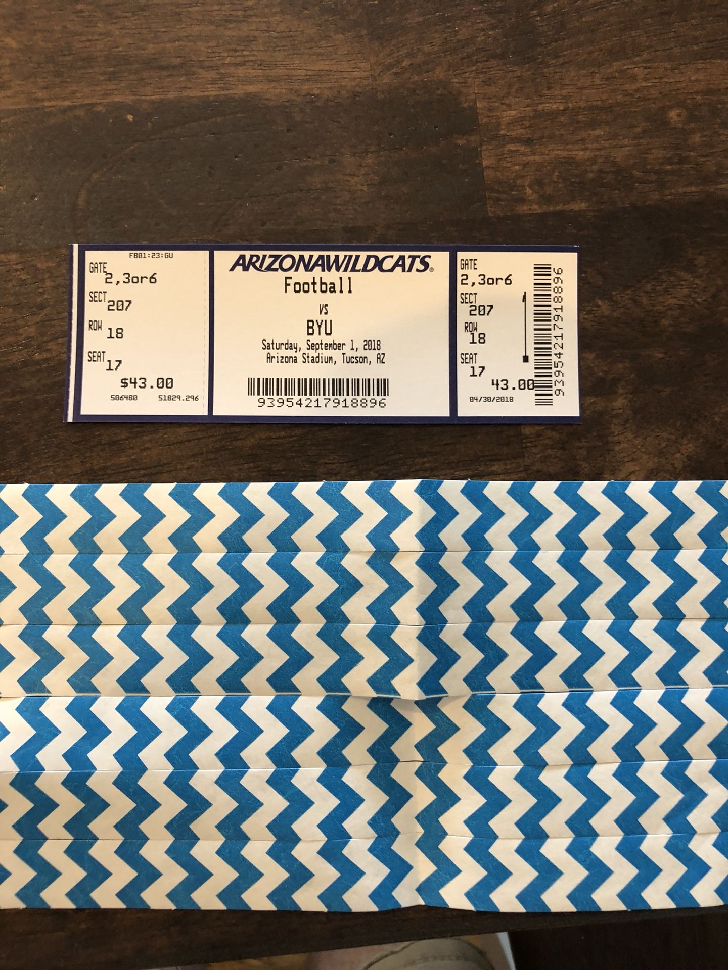 BYU VS Arizona Football ticket single - include BYU Alumni Tailgate event