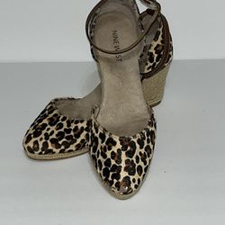 Nine West Leopard Fur Print Wedge Heel