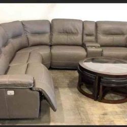 Grey Power Reclining Sectionals 