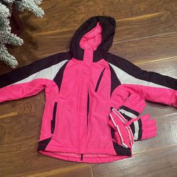 Size 7/8 Water Resistant Jacket And Gloves 