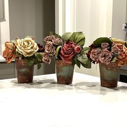 Artificial Flower Pots (9 inches Tall) $10 Each
