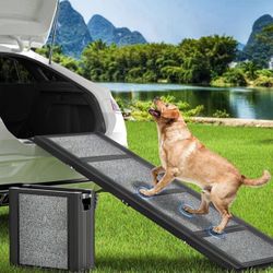 Dog Ramp for Car 71" Long x 17.3" Wide, Foldable Dog Ramp - Pet Ramp with Non-Slip Surface - Portable Dog Stairs