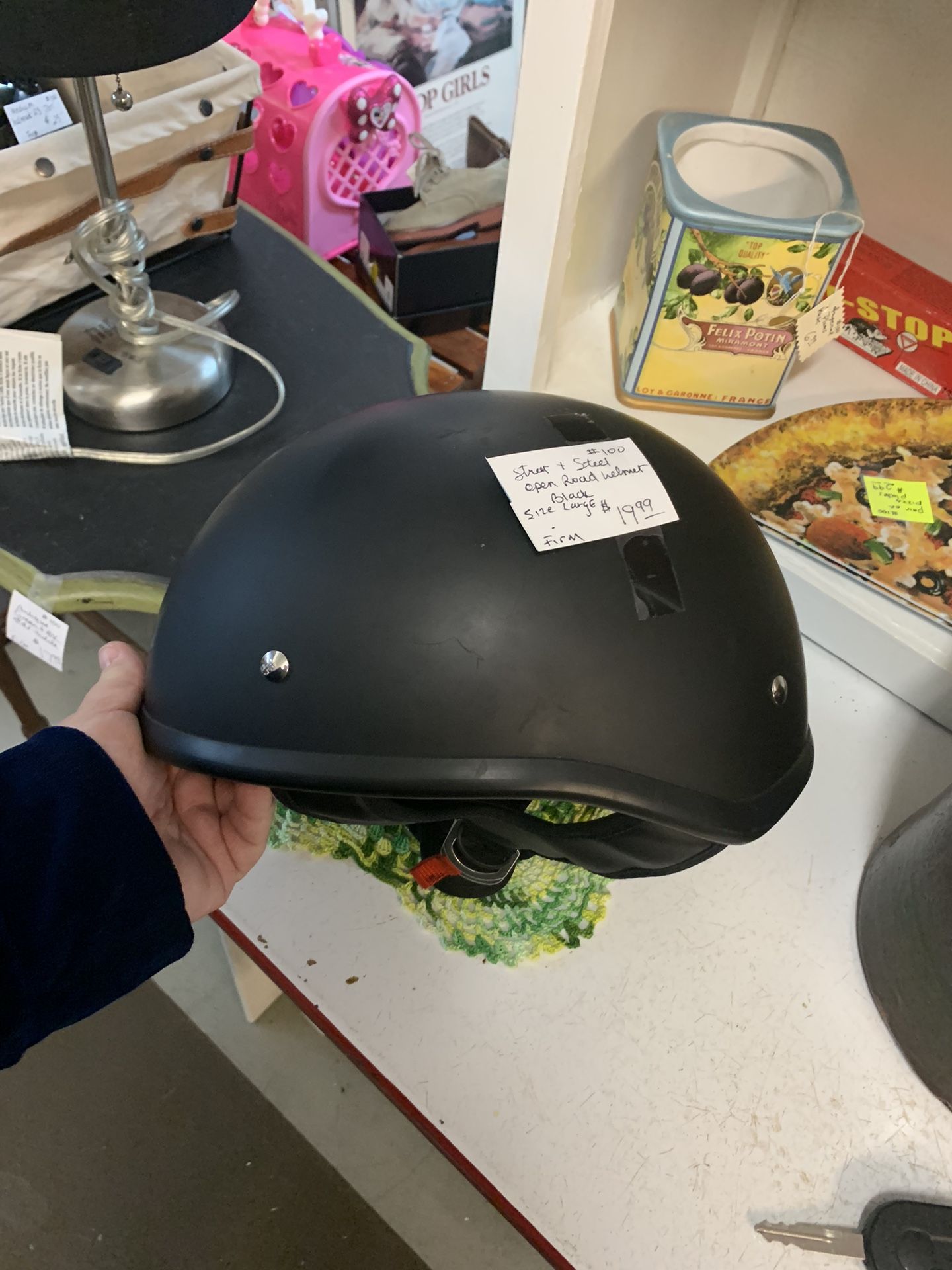 sz Large Street and Steel black open road helmet