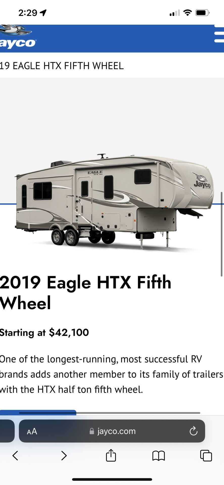 2019 Jayco Eagle HTX Eagle HTX