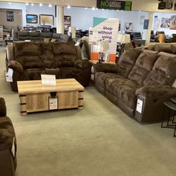 Dorman Reclining Sofa and Loveseat