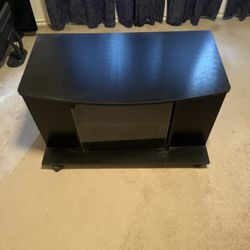 black TV stand or media console.